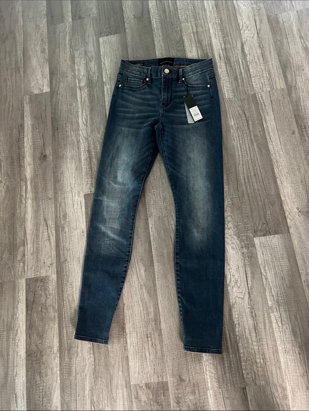 Women’s Denim Legging Jeans - Dark Wash Blue, XS - Picture 5 of 5